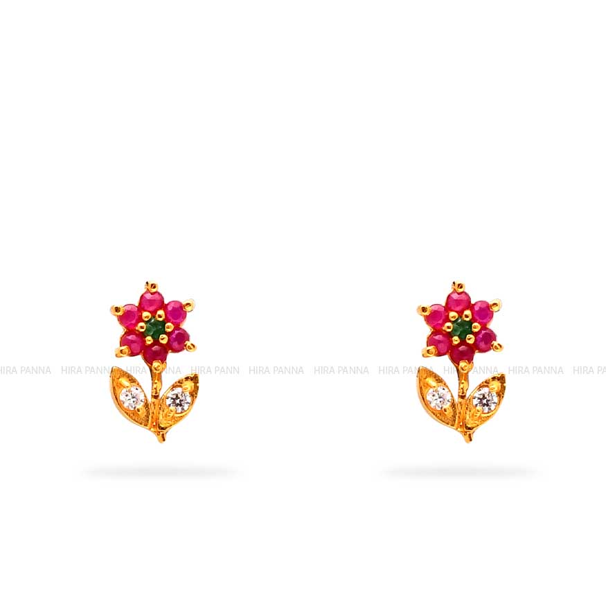 Gold earrings new design| earrings design| Dishis Jewels